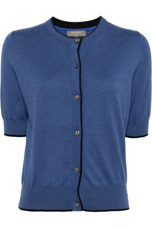 N.PEAL Cardigan boutonné à bords contrastants