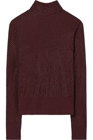 Tory Burch Pull à col roulé orné de cristaux