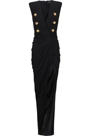 Balmain Robe longue en crêpe