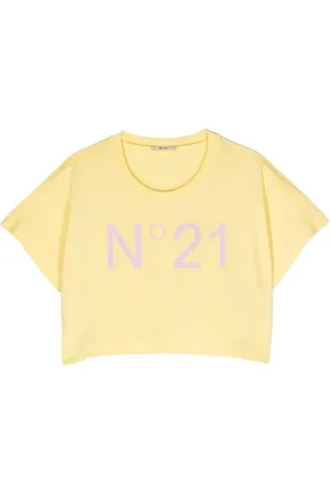 Nº21 T-shirt crop à logo imprimé