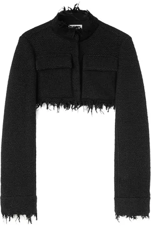 Jil Sander Veste crop en tweed à bords francs