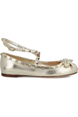VALENTINO GARAVANI Ballerines en cuir à ornements Rockstud