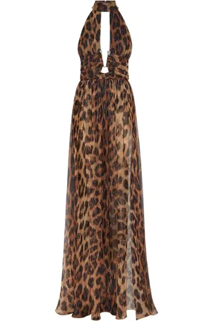 Philipp Plein Robe longue à imprimé léopard