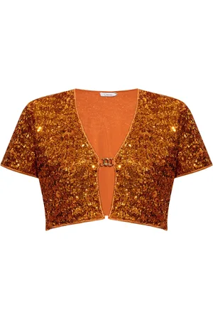Oseree Cardigan crop à ornements de sequins
