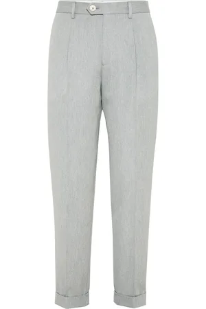 Brunello Cucinelli Pantalon fuselé à plis marqués