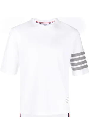 Thom Browne T-shirt à détail 4 bandes signature