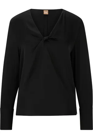 HUGO BOSS Blouse en soie à détail torsadé