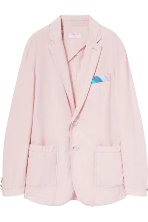Puccini Blazer en coton à revers crantés