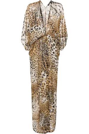 Roberto Cavalli Robe de plage à imprimé léopard