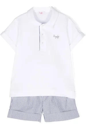 Il gufo Ensemble haut-short en coton à rayures