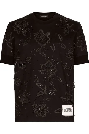 Dolce & Gabbana T-shirt en coton à fleurs brodées