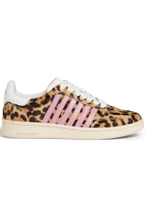 Dsquared2 Baskets en cuir à imprimé léopard
