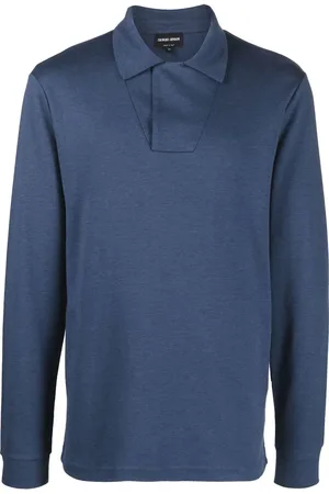 Giorgio Armani Polo en coton mélangés à manches longues