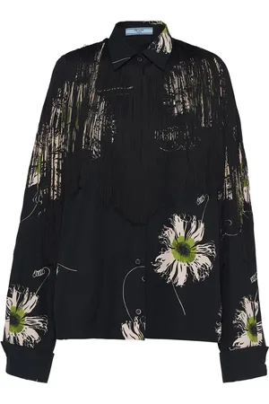 Prada Chemise frangée à fleurs