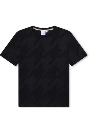 HUGO BOSS T-shirt en coton à motif pied-de-poule