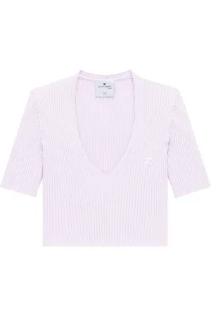 Courrèges Débardeur nervuré à col v