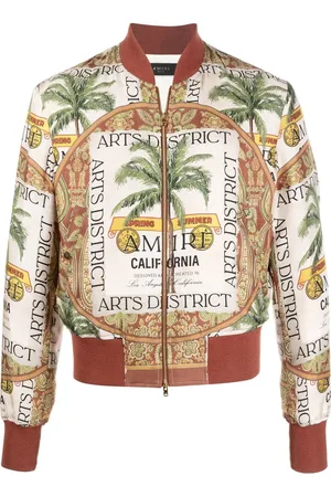 AMIRI Veste bomber en soie à imprimé graphique