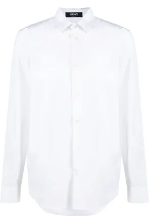 VERSACE Chemise boutonnée en coton popeline