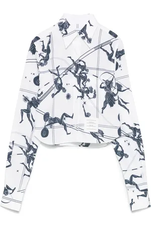 Thom Browne Chemise crop à col pointu