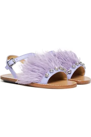 Marni Sandales en cuir à détails de plumes
