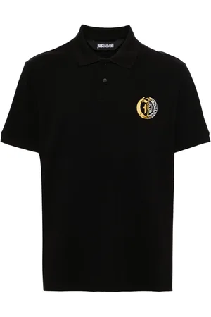 Roberto Cavalli Polo en coton piqué à logo imprimé