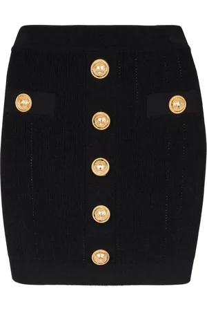 Balmain Minijupe en maille à boutons décoratifs
