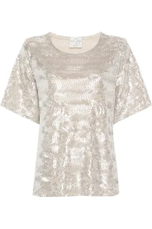 FORTE FORTE Blouse ornée de sequins à manches courtes