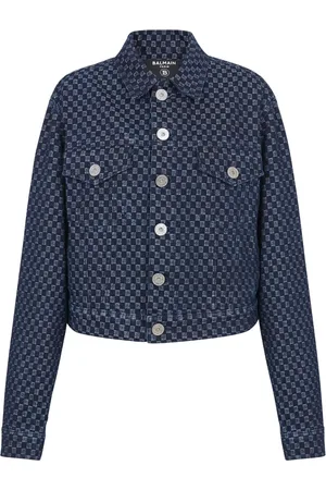 Balmain Veste en jean à motif monogrammé