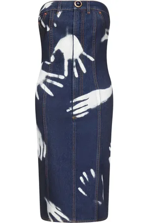 AREA Robe-bustier courte à imprimé graphique