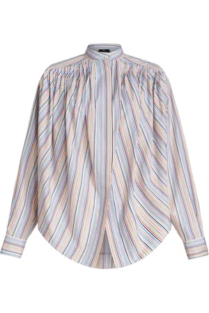 Etro Blouse froncé en coton à rayures