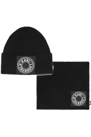 Karl Lagerfeld Ensemble écharpe tube-bonnet à patch logo