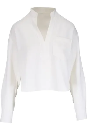 VERONICA BEARD Blouse à col fendu