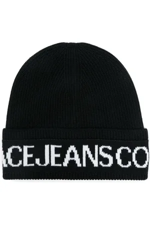 VERSACE Bonnet à logo en intarsia