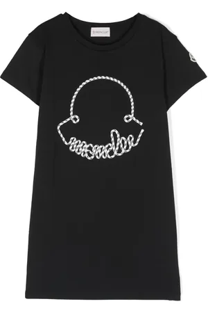 Moncler Robe en coton à logo appliqué
