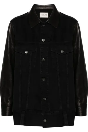 Khaite Veste Grizzo à empiècements en cuir