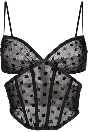 MISBHV Haut corset à motif monogrammé