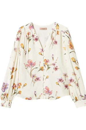 Twin-Set Chemise en crêpe de chine à fleurs