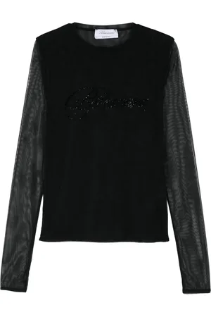 BLUMARINE T-shirt à logo strassé