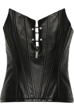 MITILIANE COUTURE Corset en cuir à détails de piercings