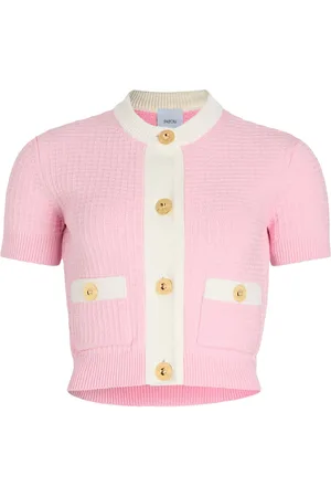 Patou Cardigan crop en maille gaufrée