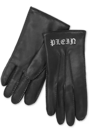 Philipp Plein Gants en cuir à logo appliqué