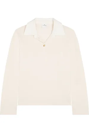 Courrèges Polo en coton à col contrastant