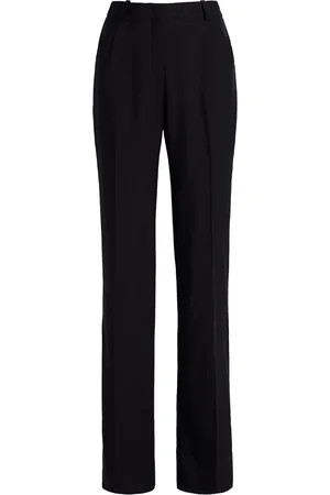 Another Tomorrow Pantalon en laine merino à coupe évasée