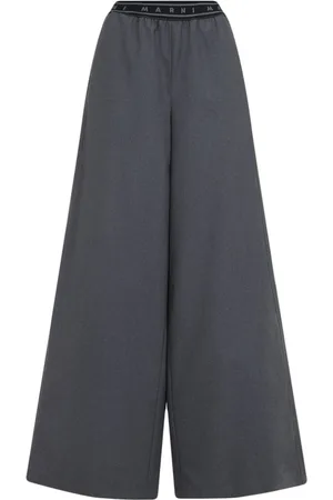 Marni Pantalon en laine à bande logo