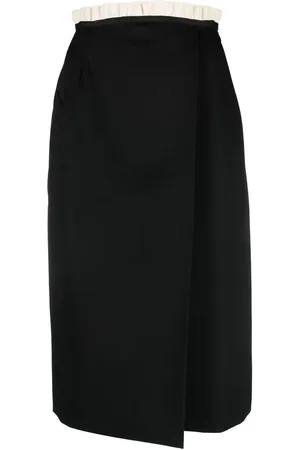 Maison Margiela Jupe en laine Cavalry à coupe mi-longue