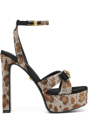 VERSACE Sandales à ornements en cristal 140 mm