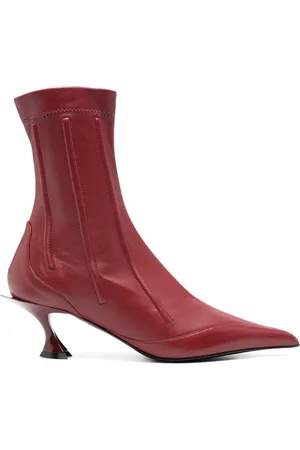 MUGLER Bottines en cuir à design structuré 55 mm