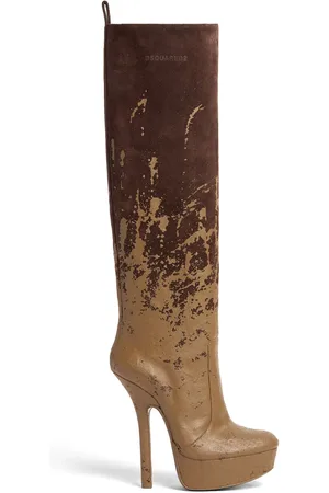Dsquared2 Bottines en cuir à imprimé cachemire 120 mm