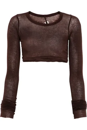Rick Owens T-shirt crop à manches longues