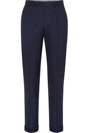 Brunello Cucinelli Pantalon de tailleur à motif pied-de-poule